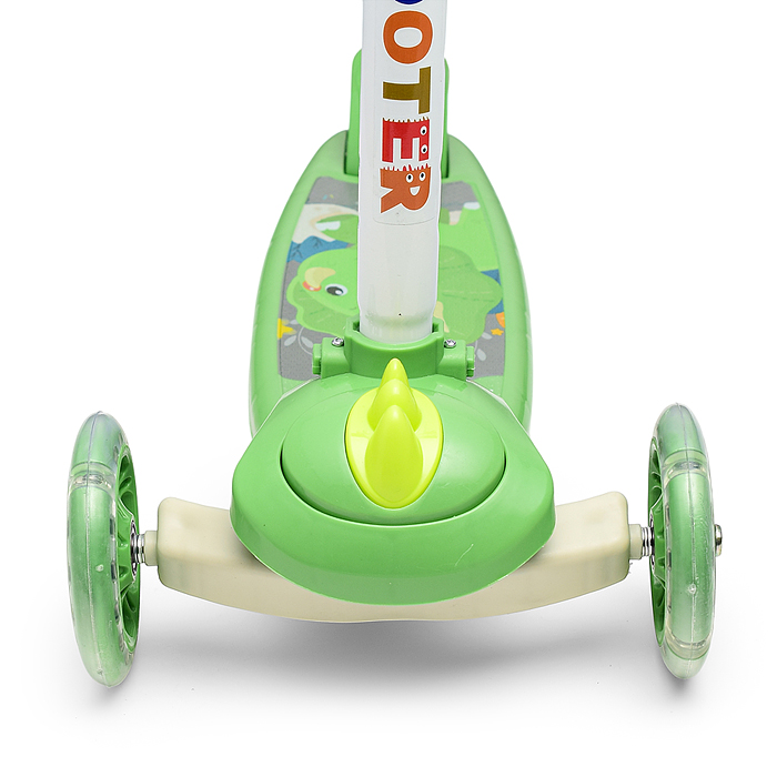 Самокат U001198Y 3-х кол., зеленый, PU, в коробке