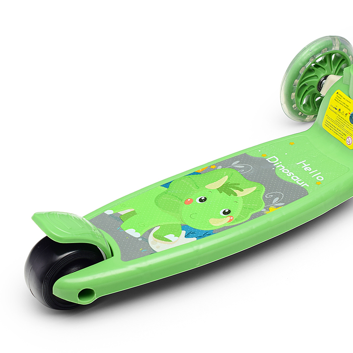 Самокат U001198Y 3-х кол., зеленый, PU, в коробке