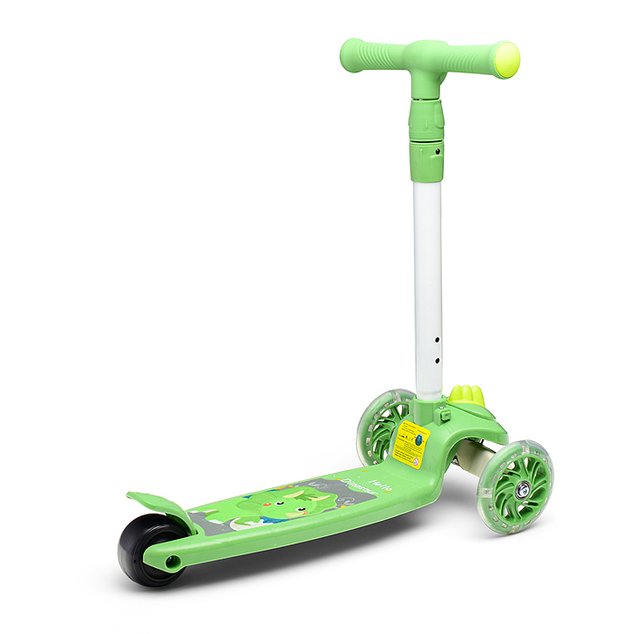 Самокат U001198Y 3-х кол., зеленый, PU, в коробке