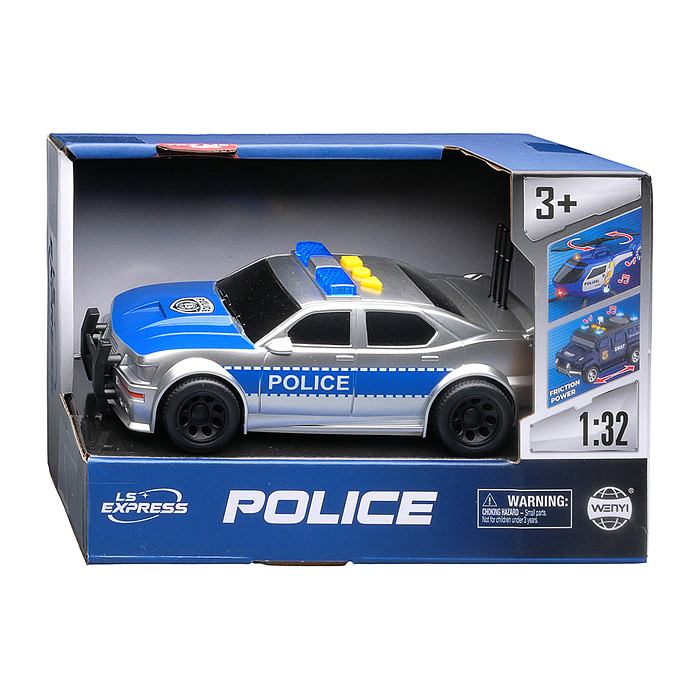 Машина WY1151B "Полицейский патруль" 1:32 (свет, звук) в коробке