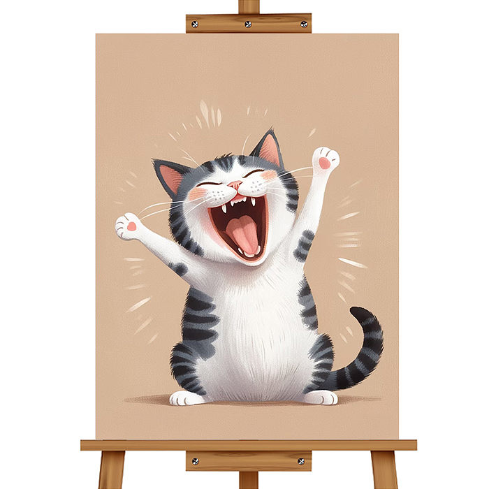 Набор для рисования MKR3020-81 "Картина по номерам 30х20 см. Весёлый кот"