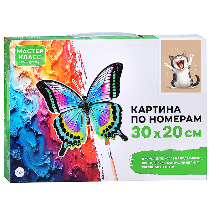 Набор для рисования MKR3020-81 "Картина по номерам 30х20 см. Весёлый кот"