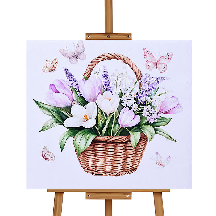 Фото к товару Мозаика алмазная MKA2020-41 "Цветы в корзинке" 20*20 см. Мозаика алмазная MKA2020-41 "Цветы в корзинке" 20*20 см.