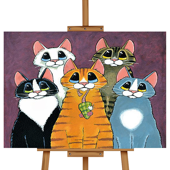 Набор для рисования MKR3020-99 "Картина по номерам 30х20 см. Портрет котов"