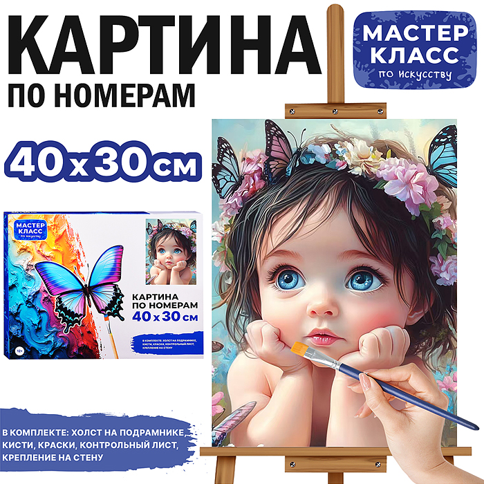 Набор для рисования MKR4030-66 "Картина по номерам 30х40 см. Мечтающая малышка"
