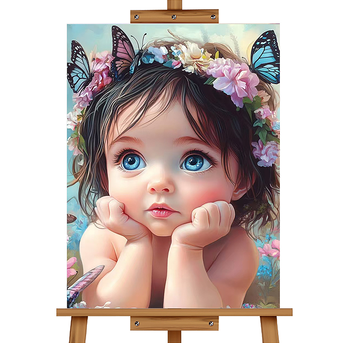 Фото к товару Набор для рисования MKR4030-66 "Картина по номерам 30х40 см. Мечтающая малышка" Набор для рисования MKR4030-66 "Картина по номерам 30х40 см. Мечтающая малышка"