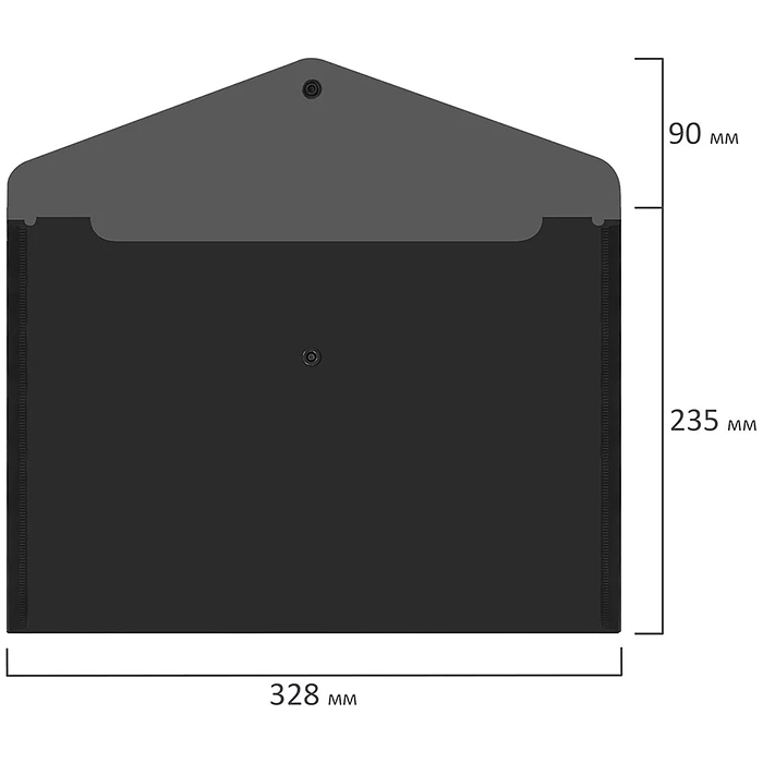 Фото к товару Папка-конверт с кнопкой прозрачная А4 до 100 л, черная, 0,15 мм "Universal" Папка-конверт с кнопкой прозрачная А4 до 100 л, черная, 0,15 мм "Universal"