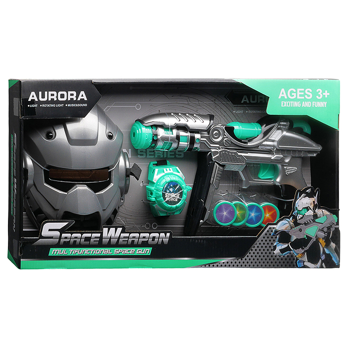 Фото к товару Набор оружия 840-6 "Космическая серия" (свет, звук) на батарейках, в коробке Набор оружия 840-6 "Космическая серия" (свет, звук) на батарейках, в коробке