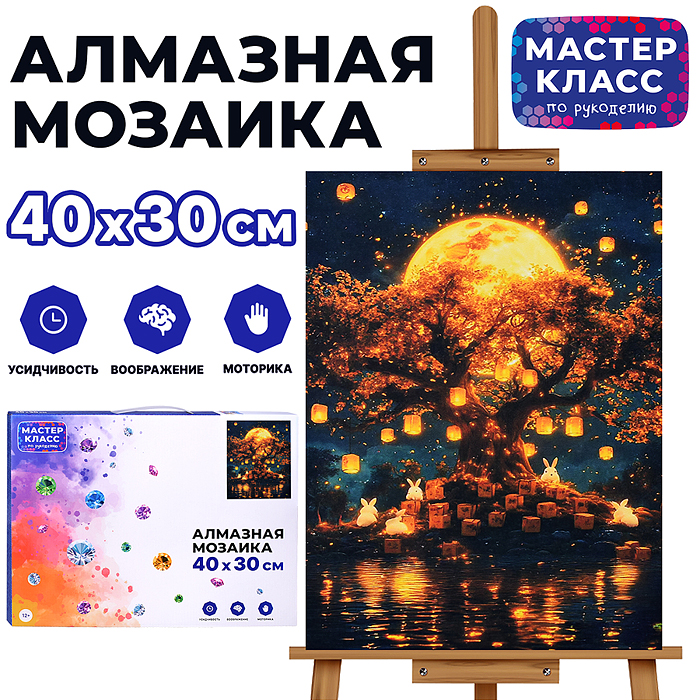 Мозаика алмазная MKA4030-78 "Ночные фонарики" 30*40см.