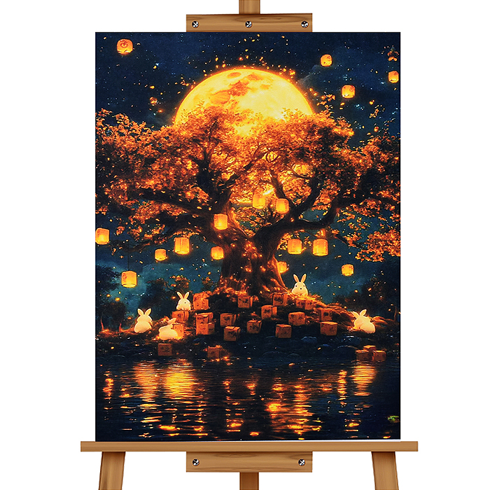 Мозаика алмазная MKA4030-78 "Ночные фонарики" 30*40см.