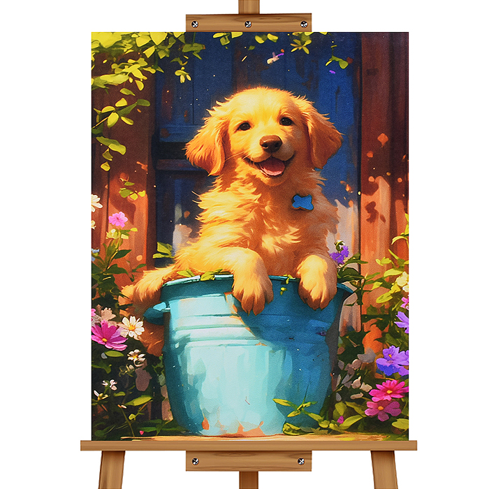 Мозаика алмазная MKA4030-73 "Счастливый пёсик" 30*40см.