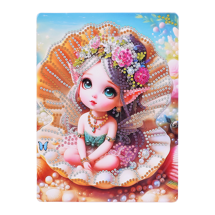 Мозаика алмазная 00-7615 "Малышка в ракушке" 15*20см
