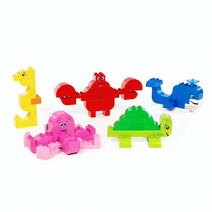 Фото к товару Конструктор Макси "Морские обитатели" (88 элементов) (в коробке) Конструктор Макси "Морские обитатели" (88 элементов) (в коробке)