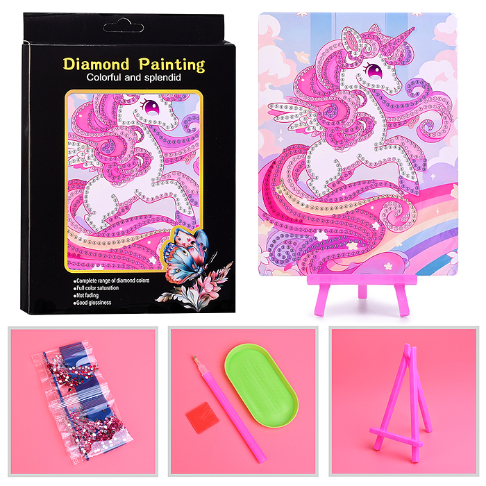 Мозаика алмазная 00-7620 "Гациозный единорог" 15*20см