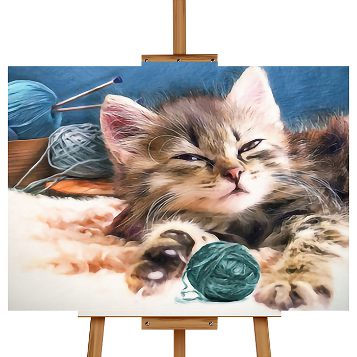 Набор для рисования MKR3020-1 "Картина по номерам 30х20 см. Котёнок с клубочком" 