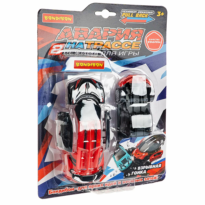 Фото к товару Машинка пластмассовая инерционная "Авария на трассе" Гонка красная (pull back) CRD 25x18,2x5,2см, Машинка пластмассовая инерционная "Авария на трассе" Гонка красная (pull back) CRD 25x18,2x5,2см,