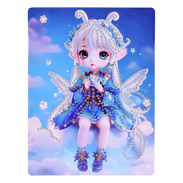 Мозаика алмазная 00-7610 "Девочка-бабочка" 15*20см