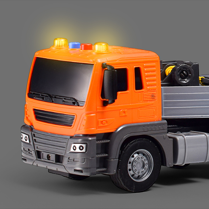 Машина JS202D-2 "Тягачь" с вертолетом, 1:16 (свет, звук) в коробке