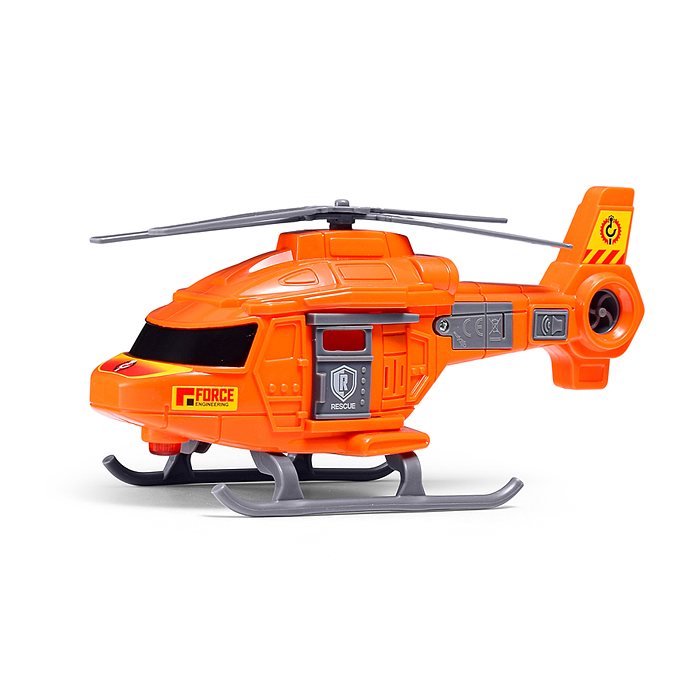 Машина JS202D-2 "Тягачь" с вертолетом, 1:16 (свет, звук) в коробке