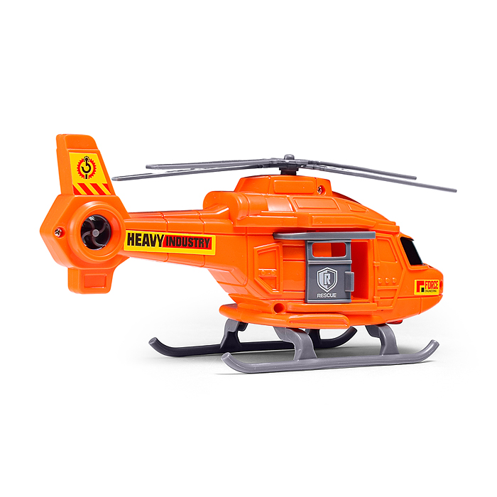 Машина JS202D-2 "Тягачь" с вертолетом, 1:16 (свет, звук) в коробке