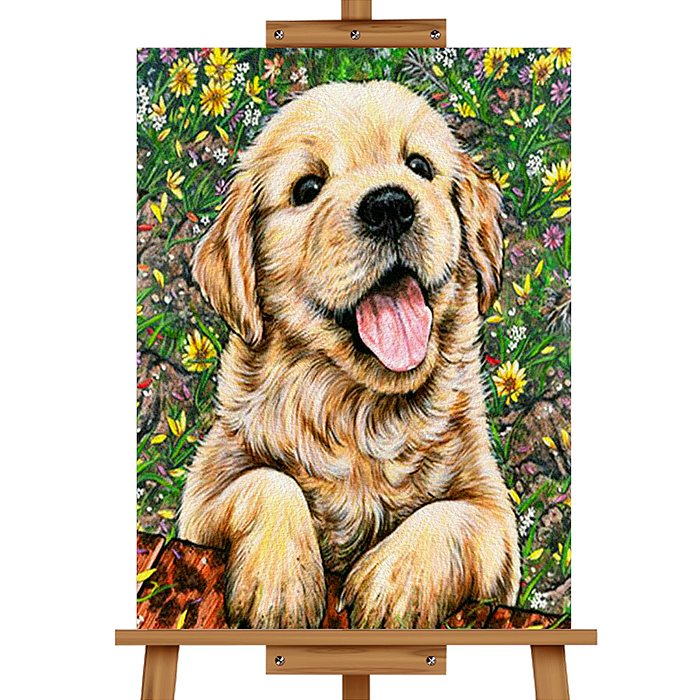 Набор для рисования MKR3020-21 "Картина по номерам 30х20 см.  Забавный щенок" 