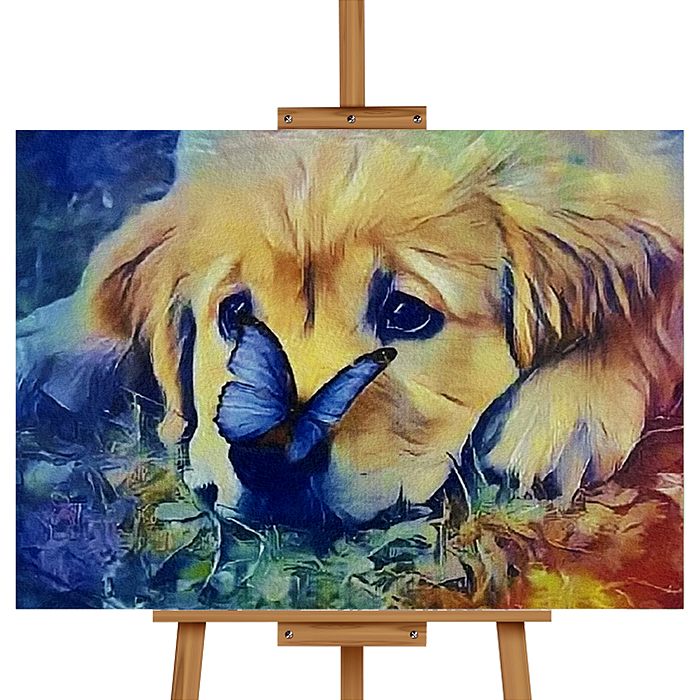 Набор для рисования MKR3020-26 "Картина по номерам 30х20 см. Грустный пёсик" 