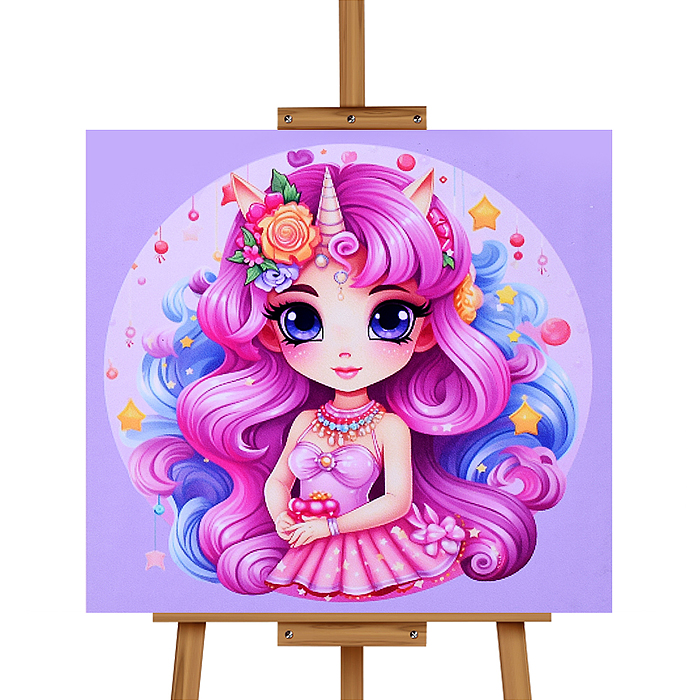 Мозаика алмазная MKA2020-37 "Прекрасная единорожка" 20*20 см.