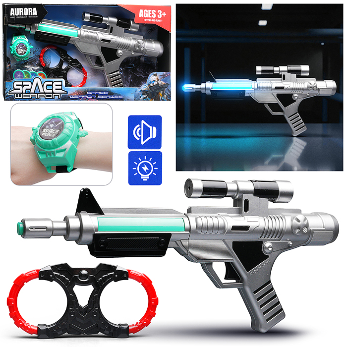 Набор оружия 836-4 "Миротворец" (свет, звук) на батарейках, в коробке