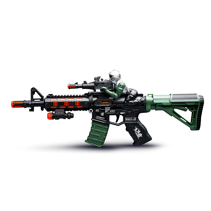 Автомат 844-10 "Взрывной штурм" (свет, звук) на батарейках, в коробке