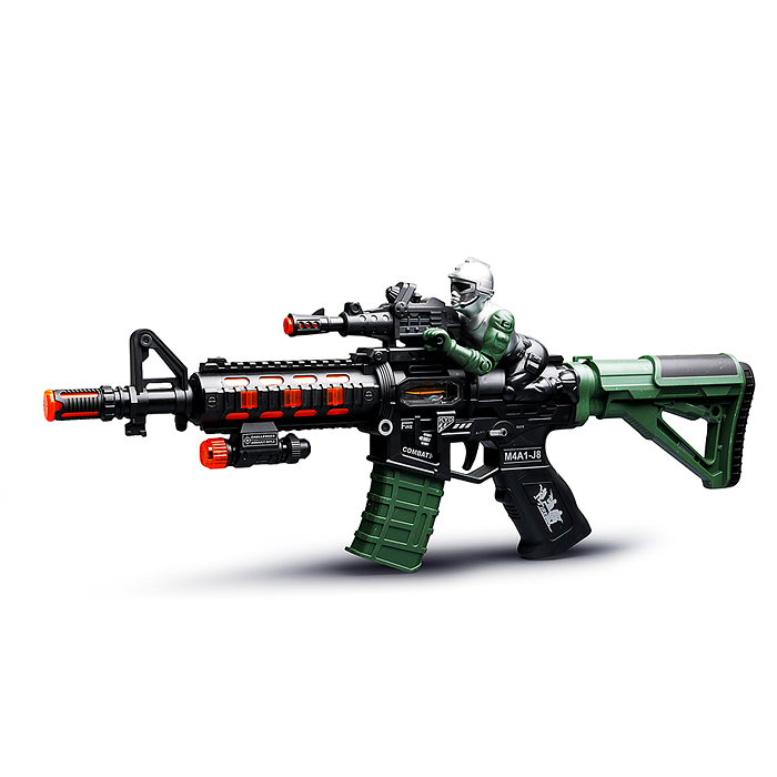 Автомат 844-10 "Взрывной штурм" (свет, звук) на батарейках, в коробке