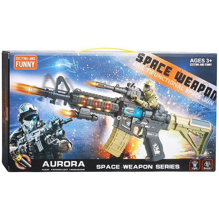 Автомат 844-10 "Взрывной штурм" (свет, звук) на батарейках, в коробке