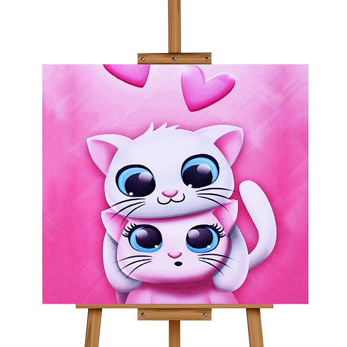 Фото к товару Мозаика алмазная MKA2020-27 "Милые кошечки" 20*20 см. Мозаика алмазная MKA2020-27 "Милые кошечки" 20*20 см.