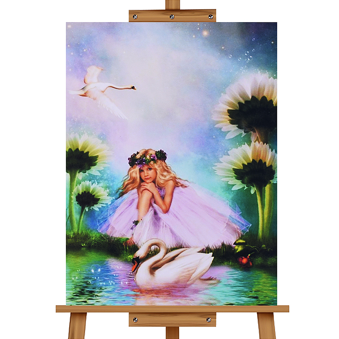 Фото к товару Мозаика алмазная MKA4030-89 "Девочка и лебеди" 30*40см. Мозаика алмазная MKA4030-89 "Девочка и лебеди" 30*40см.