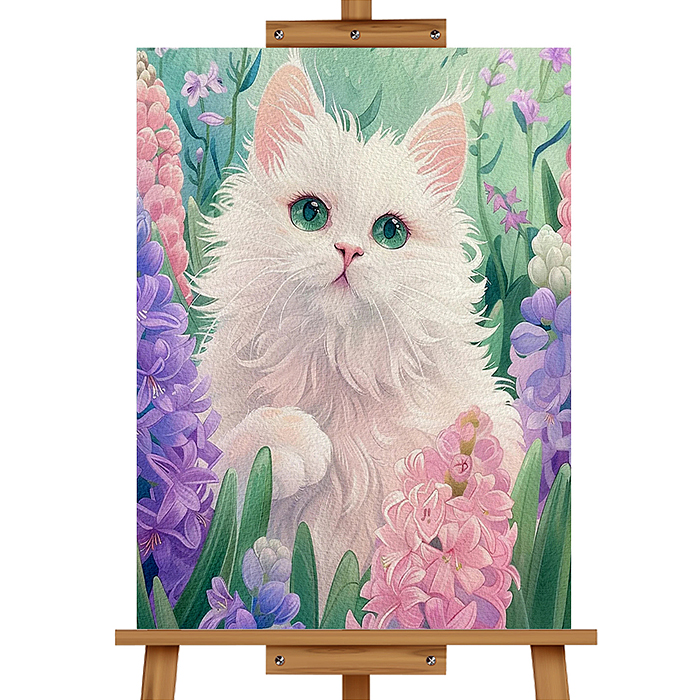 Набор для рисования MKR3020-33 "Картина по номерам 30х20 см. Белая кошечка" 