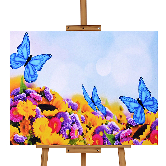 Мозаика алмазная MKA4030-99 "Бабочки в цветах" 30*40см.