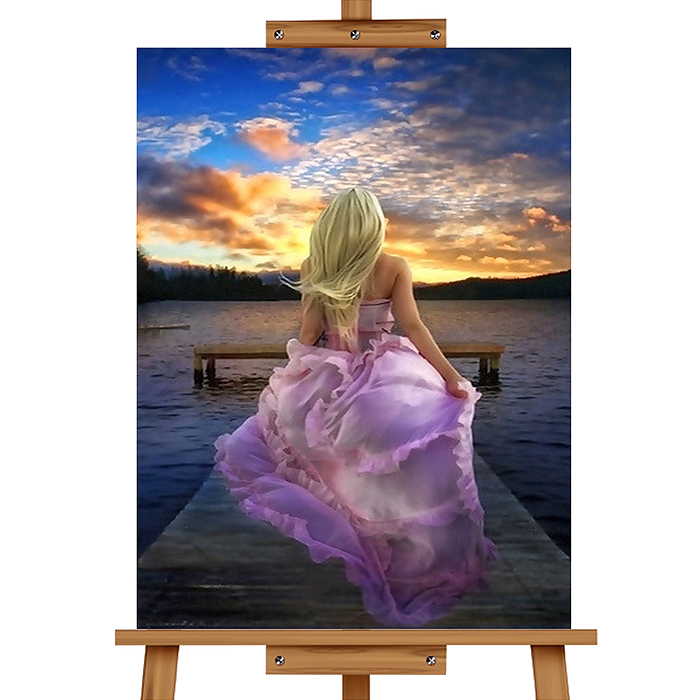 Фото к товару Мозаика алмазная MKA5040-54 "Девушка на мосту" 40*50см. Мозаика алмазная MKA5040-54 "Девушка на мосту" 40*50см.