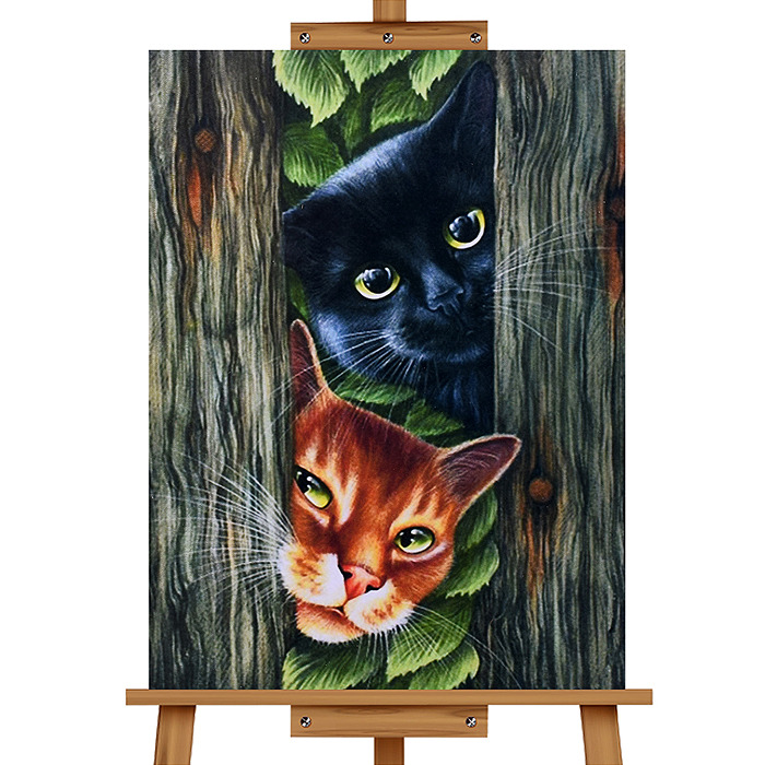 Фото к товару Мозаика алмазная MKA4030-90 "Любопытные коты" 30*40см. Мозаика алмазная MKA4030-90 "Любопытные коты" 30*40см.