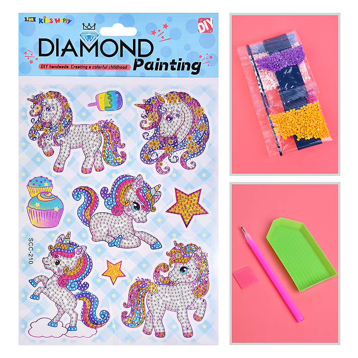 Мозаика алмазная 00-7596 "Единорожка" 17.5*23.5см