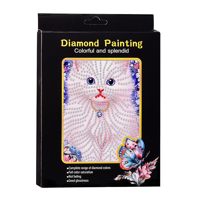 Мозаика алмазная 00-7623 "Белый котёночек" 15*20см