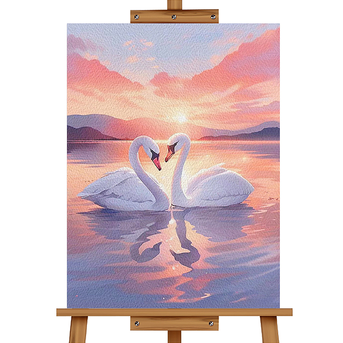 Набор для рисования MKR5040-33 "Картина по номерам 50х40 см. Лебеди неразлучники"