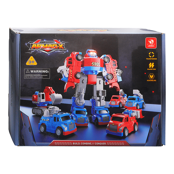 Фото к товару Робот ECXP2501B-2 трансформирующийся в дорожную технику, в коробке Робот ECXP2501B-2 трансформирующийся в дорожную технику, в коробке