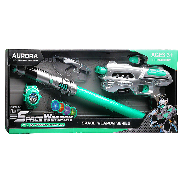 Набор оружия 841-8 "Космический бой" (свет, звук) на батарейках, в коробке
