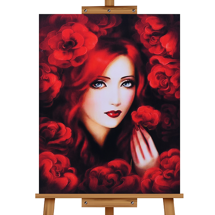 Мозаика алмазная MKA5040-49 "Девушка в цветах" 40*50см.