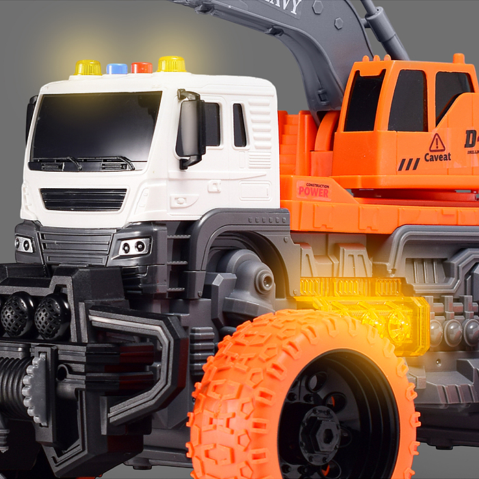 Машина JS104BS "МегаБур" 1:16 (свет, звук) в коробке (цвет оранжевый)