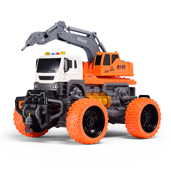 Машина JS104BS "МегаБур" 1:16 (свет, звук) в коробке (цвет оранжевый)