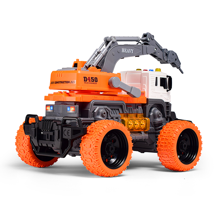 Машина JS104BS "МегаБур" 1:16 (свет, звук) в коробке (цвет оранжевый)