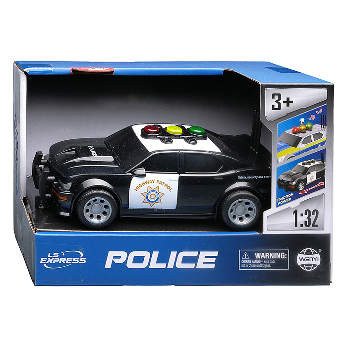 Машина WY1150A "Дорожная полиция" 1:32 (свет, звук) в коробке