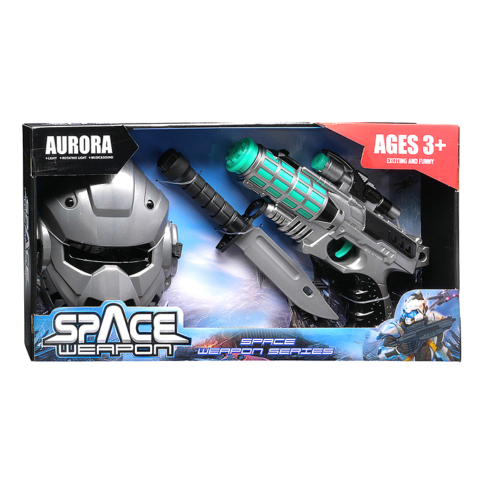 Набор оружия 836-7 "Космический Солдат" (свет, звук) на батарейках, в коробке