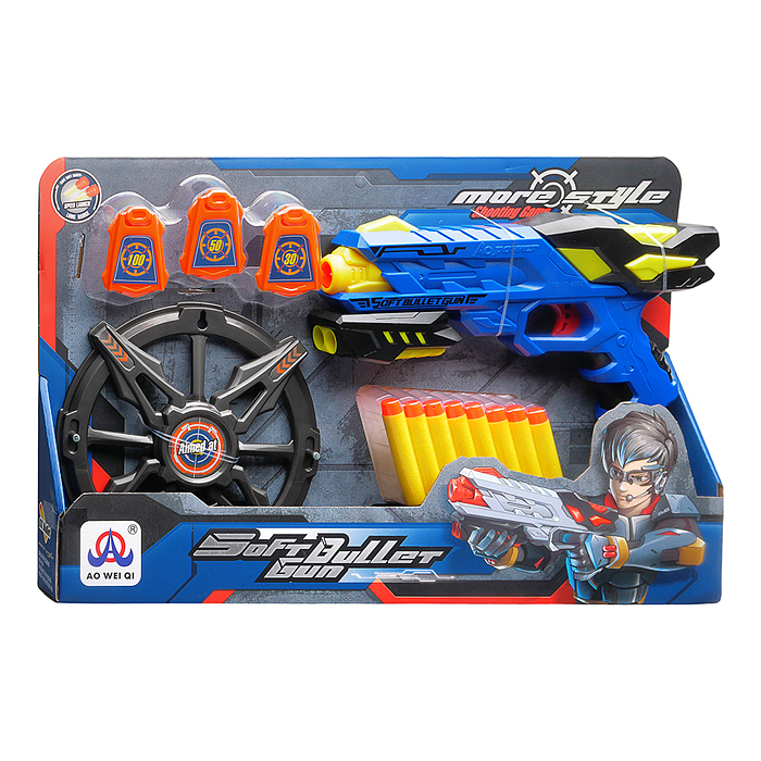 Набор тир AO-6005A7 "GentleShot"  с полимерными пулями, в коробке