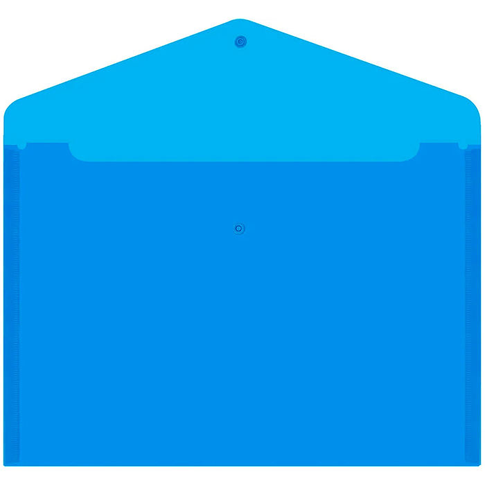 Папка-конверт с кнопкой прозрачная А4 до 100 л, синяя, 0,15 мм "Universal"